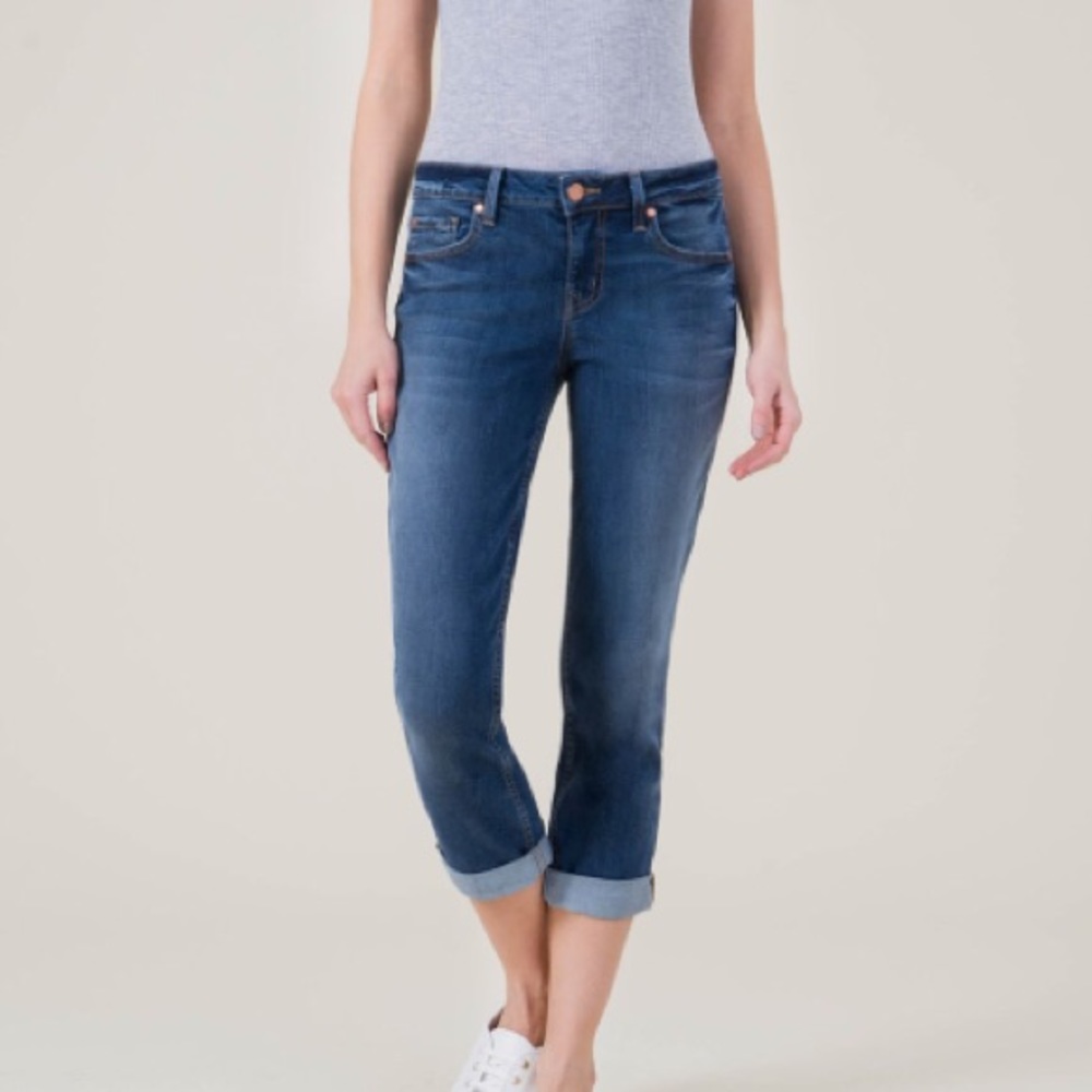 Level 99 Dark Wash Lily Crop Jeans